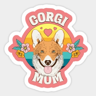 Corgi mom dog owner pet typography text logo | Morcaworks Sticker